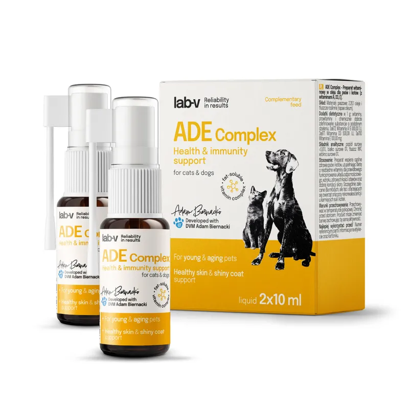 Lab-V ADE Complex Kompleks Witamin A, D I E W Formie Spreju Dla Psów I Kotów 2 x 10ml
