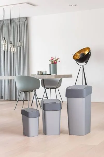 Curver Flip Bin Kosz Na Śmieci 10l - Szaro-Grafitowy