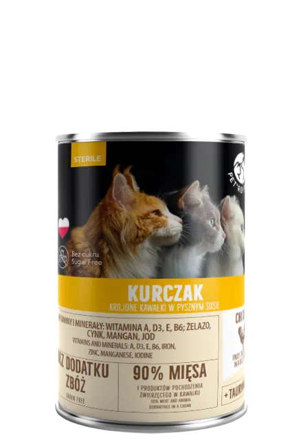 PetRepublic Kurczak Krojone Kawałki W Delikatnym Sosie Dla Kotów Sterylizowanych 400g