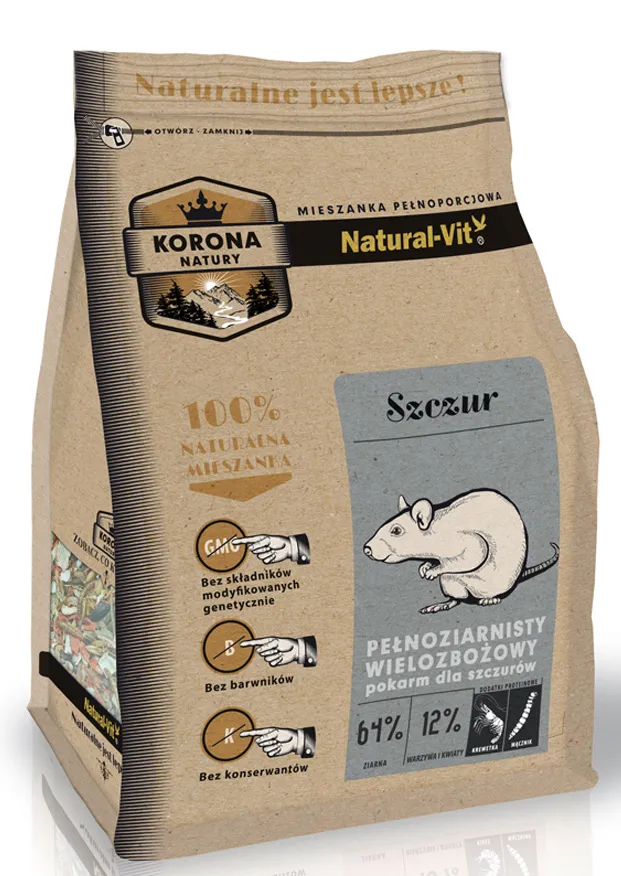 Pokarm Dla Szczura Naturalny Z Witaminami ZOOJOY 750 g Dorosły