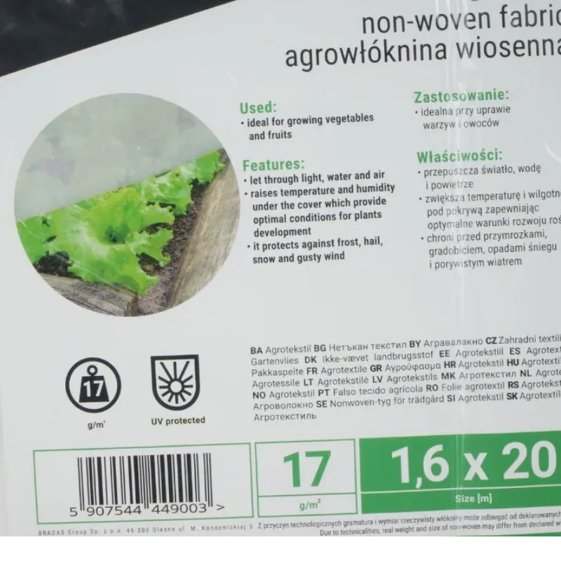 Agrowłóknina Wiosenna 17g Biała, 1,6 x 20m