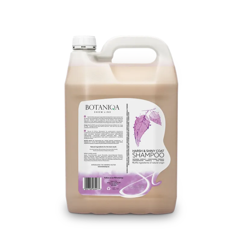 BOTANIQA Harsh & Shiny Coat Shampoo Szampon Dla Psów Szorstkowłosych 4l