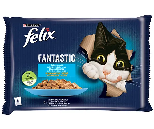 Felix Rybne Smaki W Galaretce Z Łososiem I Gładzicą 4x85g