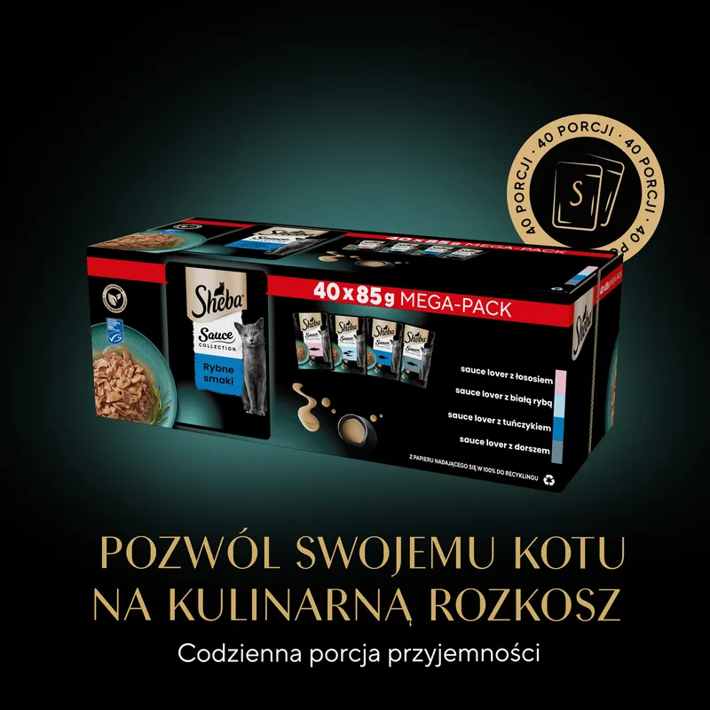 Sheba Sauce Collection Karma Dla Kota Rybne Smaki 40x85g