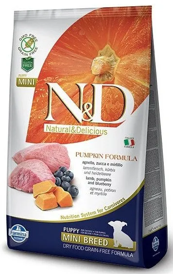 Farmina N&D Pumpkin Grain Free Canine Puppy Mini Lamb&Blueberry 7kg