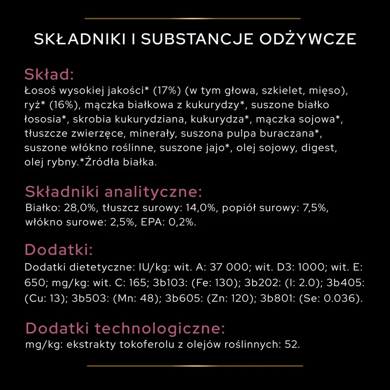 Purina Pro Plan Medium & Large 7+ Sensitive Optiderma Łosoś I Ryż 14kg