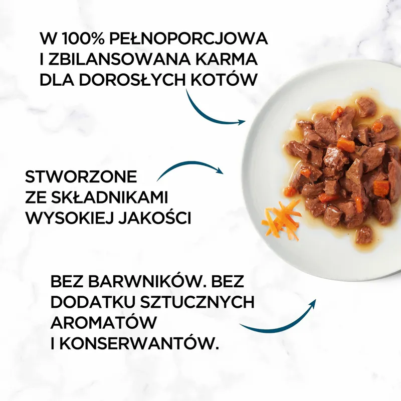 Purina Gourmet Perle Karma Dla Kotów Mini Fileciki W Sosie Z Wołowiną I Marchewką 85 g