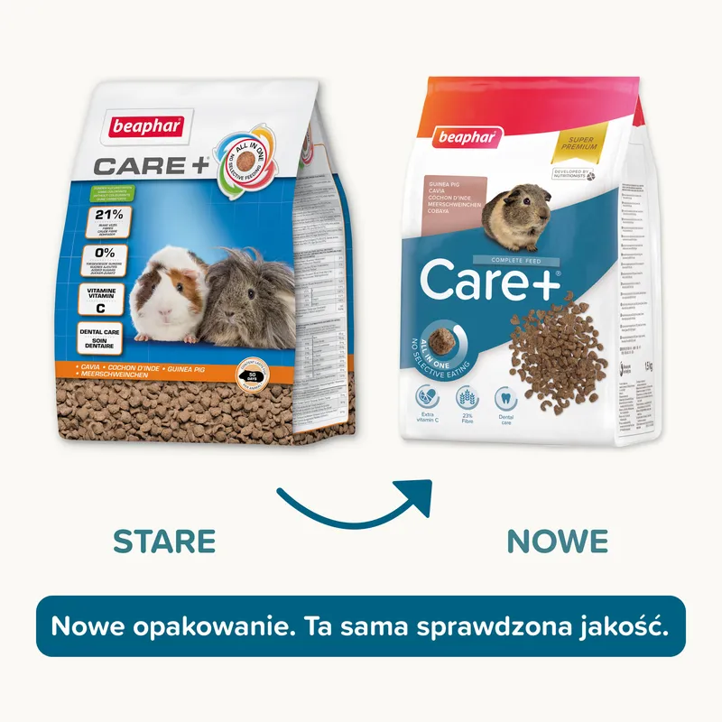 BEAPHAR Care+ Guinea Pig Karma Super Premium Dla Świnek Morskich 1,5kg