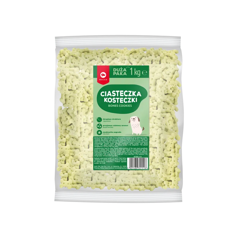 Maced Ciastka Kosteczki Szczeniak 1kg - Miętowe