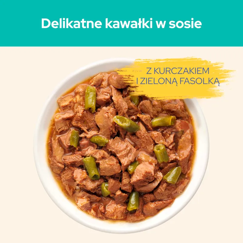 Purina Cat Chow Hairball Karma Z Kurczakiem I Zieloną Fasolką W Sosie 85g
