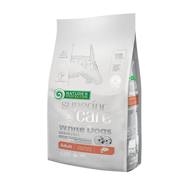 Natures Protection Superior Care White Dogs Grain Free Salmon Adult Small Breeds Karma Dla Psa 1.5kg