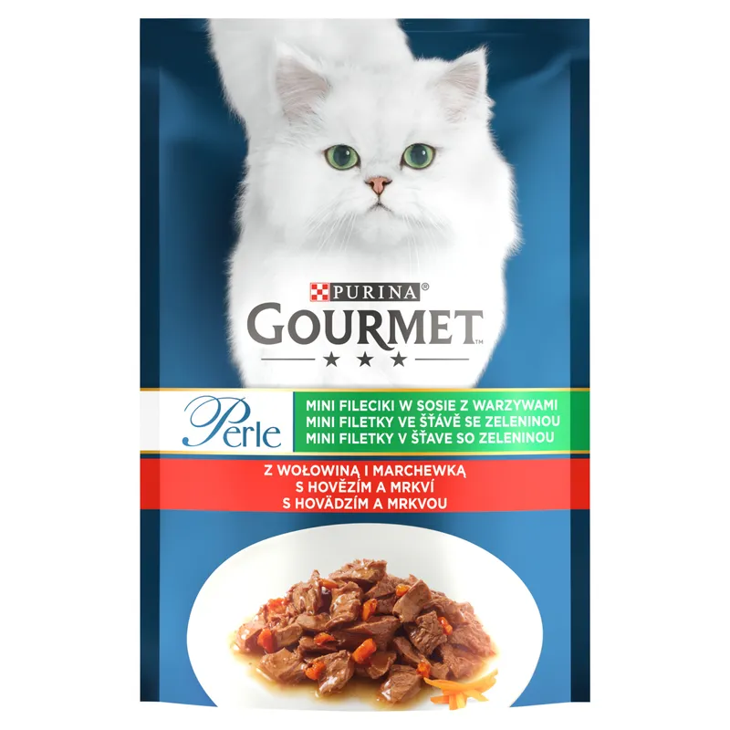 Purina Gourmet Perle Karma Dla Kotów Mini Fileciki W Sosie Z Wołowiną I Marchewką 85 g