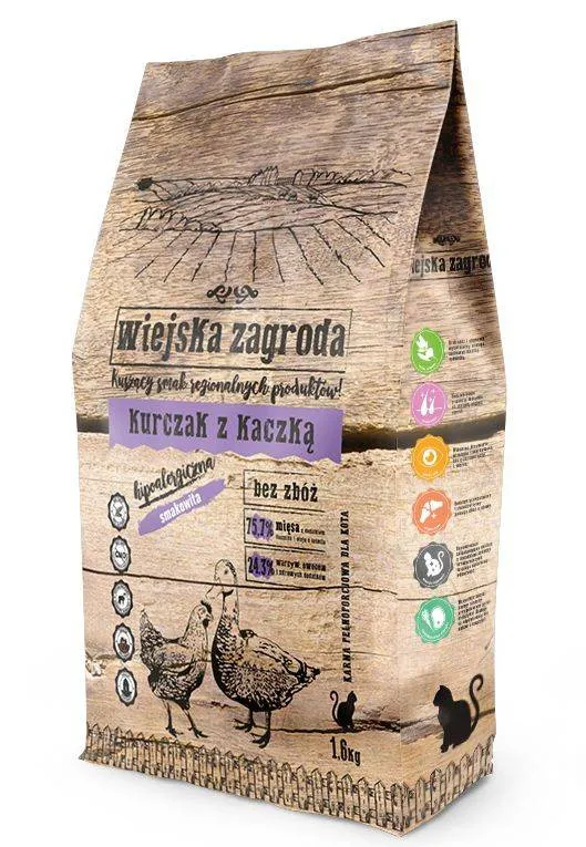 Wiejska Zagroda Dla Kota Kurczak Z Kaczką 1,6kg