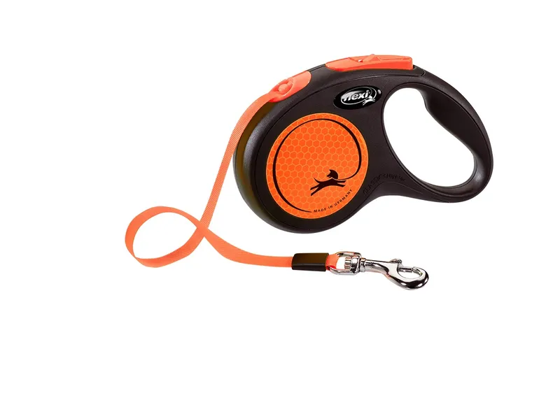 Flexi Smycz Classic Taśma S 5m Do 15kg Orange Neon