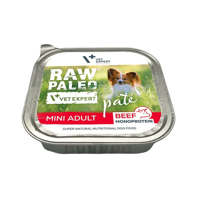 Vetexpert RAW PALEO PATE MINI Adult Beef 150g - Wołowina Tacka
