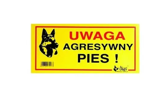 Dingo Tabliczka Ostrzegawcza "Uwaga Agresywny Pies"