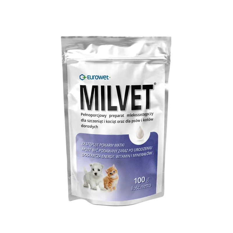 Eurowet Milvet Mleko Zastępcze Dla Młodych Psów I Kotów 100 g