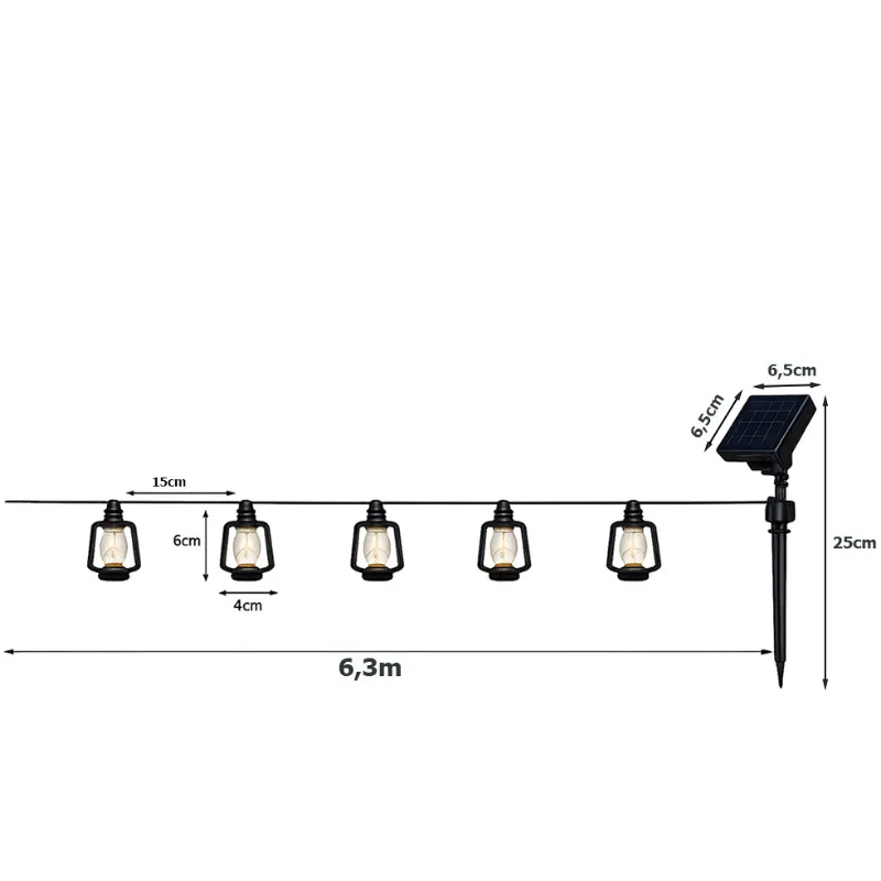 Girlanda Ogrodowa Solarna 30 Lampionów LED