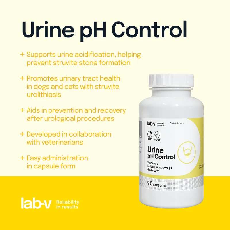 Lab-V Urine Ph Control Wsparcie Dla Psów I Kotów Przy Kamicy Struwitowej 90 Kapsułek