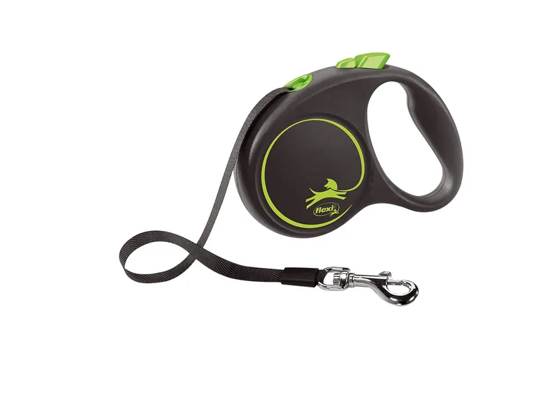 Flexi Smycz Black Design S Taśma 5m Do 15kg - Zielona