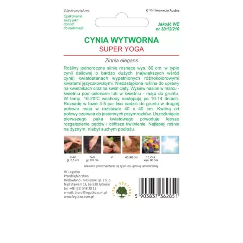 Nasiona Cynii Wytwornej Wielkokwiatowej Mieszanka GARDIVA 1,5 g