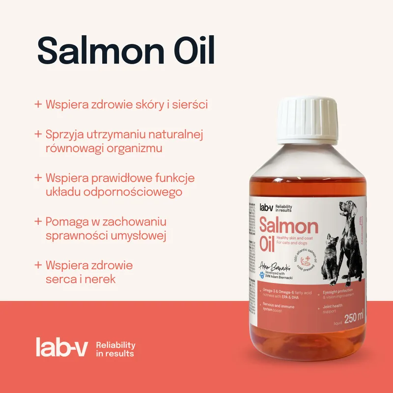 Olej Z Łososia 100% Suplement Dla Psa I Kota ZOOJOY 250 ml Butelka