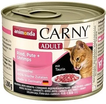 Animonda Cat Carny Adult Wołowina, Indyk I Krewetki 200g