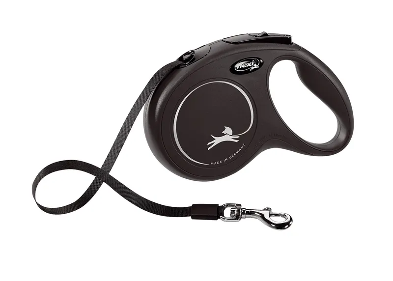 Flexi Smycz New Classic M Taśma 5m Do 25kg - Czarna
