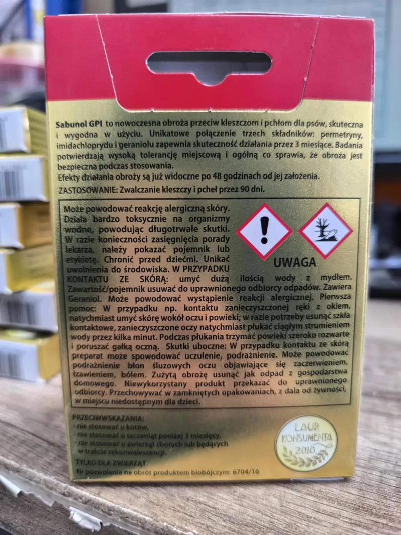 Laboratorium DermaPharm Sabunol Ozdobna Obroża Dla Yorków 35cm - Złota