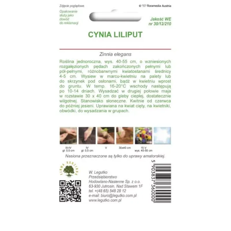 Nasiona Cynia Wytworna Liliput Mieszanka Kolorów GARDIVA 1,5 g