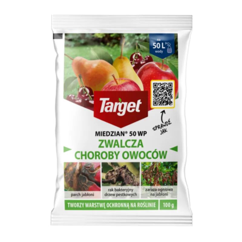 Miedzian 50 WP – Ochrona Warzyw I Owoców Przed Chorobami Grzybowymi I Bakteryjnymi, 100 g