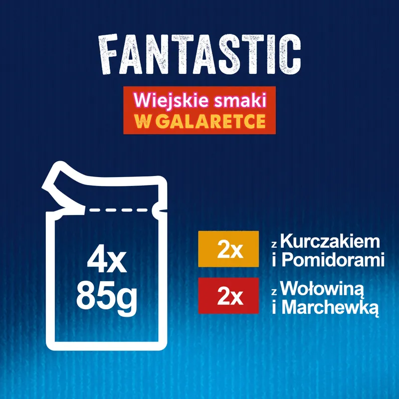 Felix Fantastic W Galaretce Z Kurczakiem I Wołowiną 4x85g