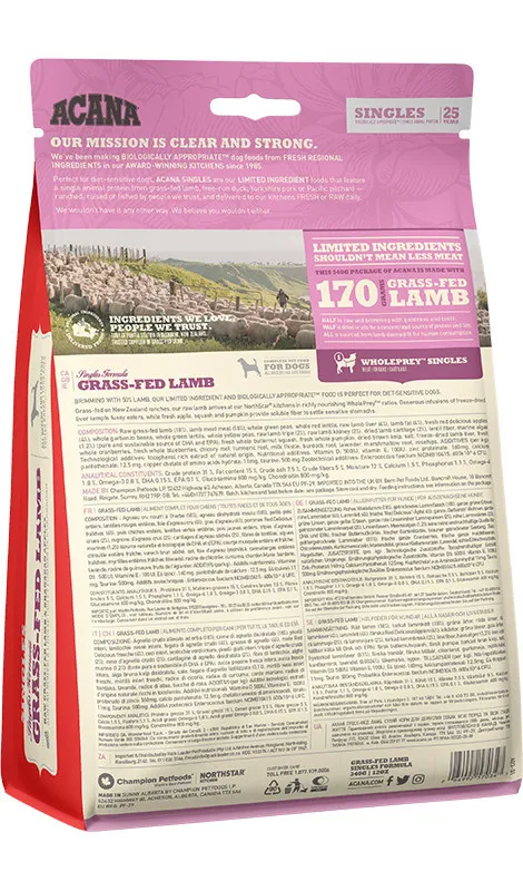 Acana Singles Grass-Fed Lamb 2kg