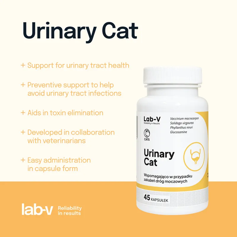 Lab-V Urinary Cat Wsparcie Układu Moczowego Dla Kotów 45 Kapsułek
