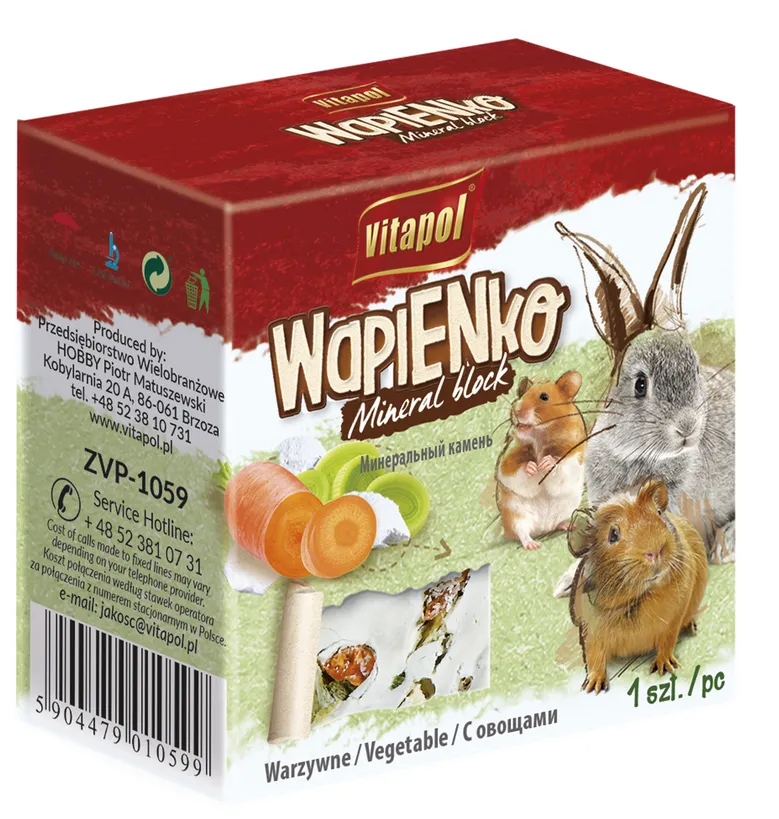Vitapol Kostka Wapienna Warzywna Dla Gryzoni I Królika 40g