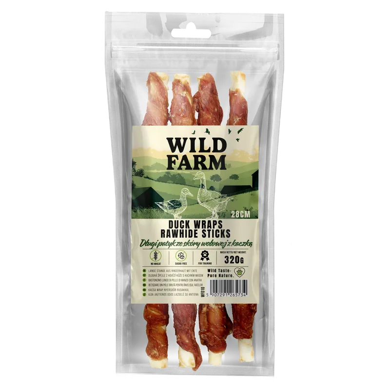Przysmak Dla Psa Patyk Ze Skóry Wołowej Z Kaczką Naturalny ZOOJOY 28 cm