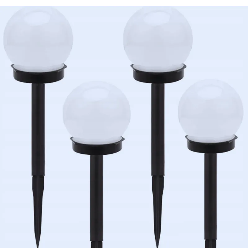 4X Lampa Solarna Ogrodowa Kula Wbijana 10 cm - Biała