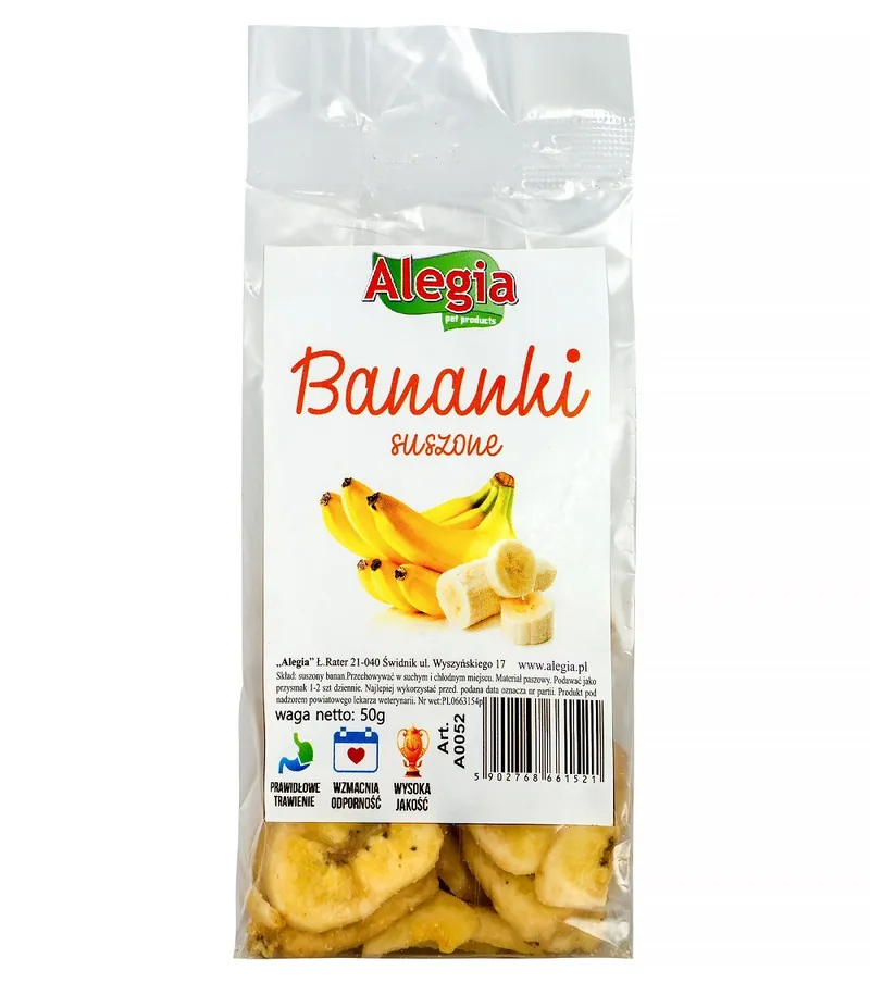 ALEGIA Przysmak Banany Suszone 50g