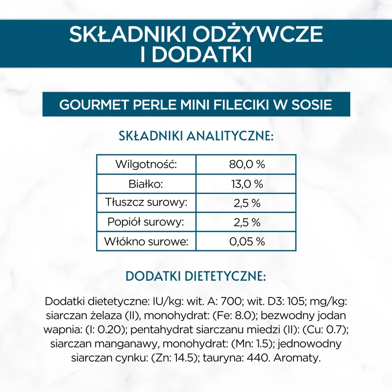 GOURMET Perle Karma Dla Dorosłych Kotów Mini Fileciki W Sosie 4x85g