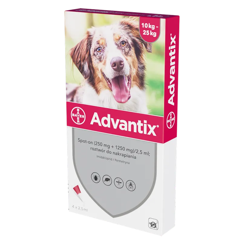 Bayer Advantix Krople Na Kleszcze I Pchły 4x2,5ml