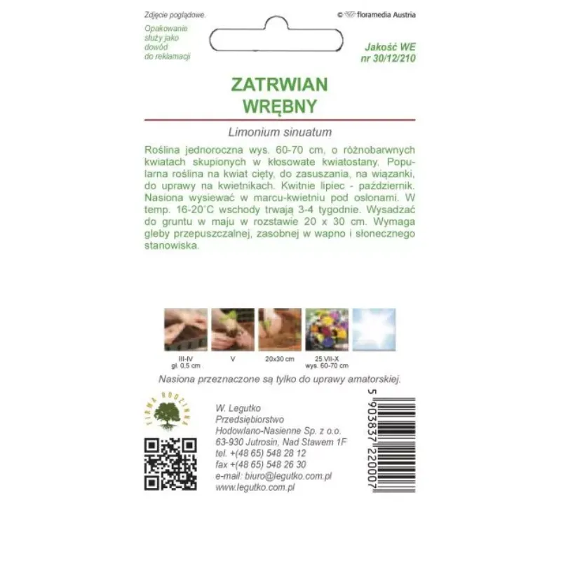 Nasiona Zatrwian Wrębny Mieszanka Kolorów GARDIVA 0,30 g Kwiaty Ogrodowe