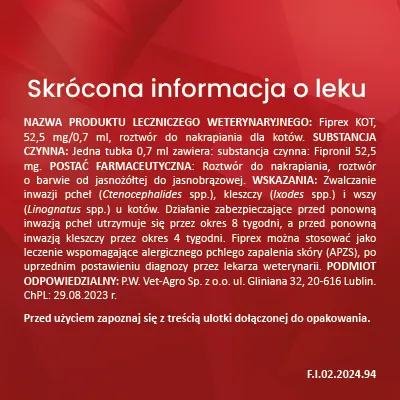 Vet-Agro Fiprex Dla Kota 0,7ml