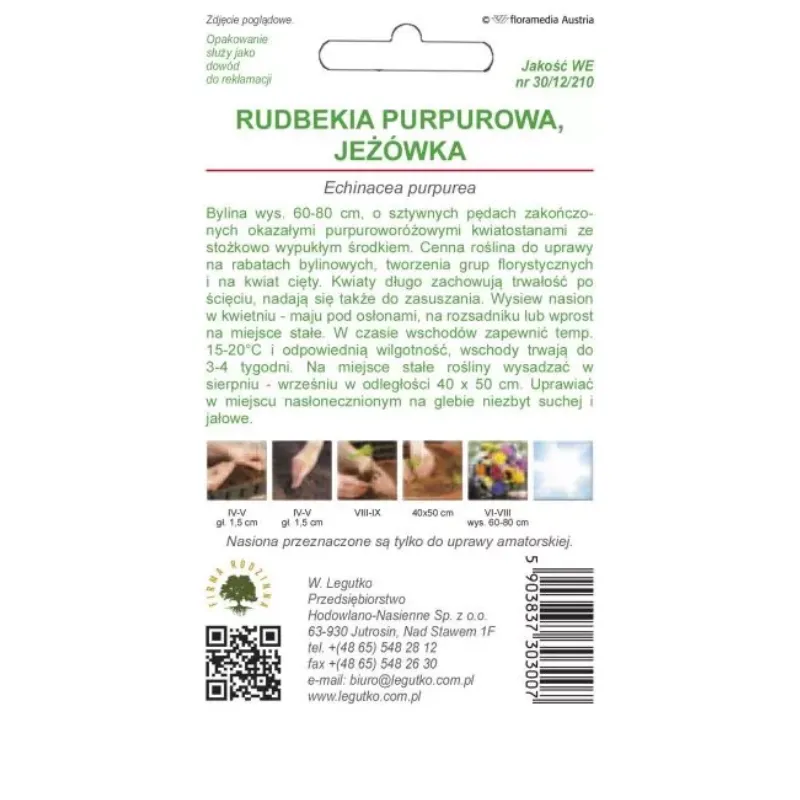 Nasiona Jeżówki Purpurowej Kwiaty Ogrodowe GARDIVA 1 g - Różowe
