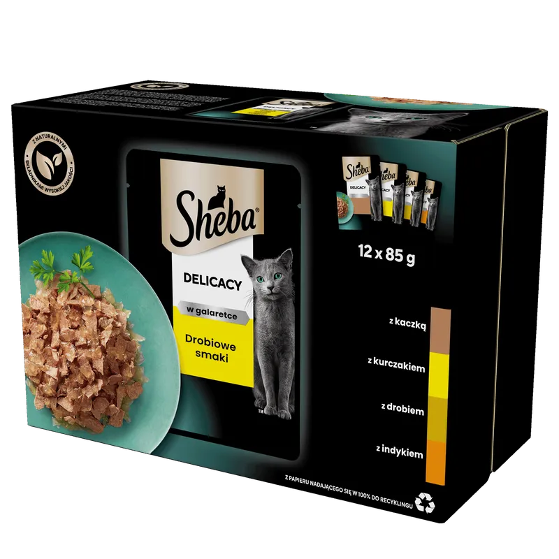 Sheba Saszetka Delicacy In Jelly Smaki Drobiowe 12x85g