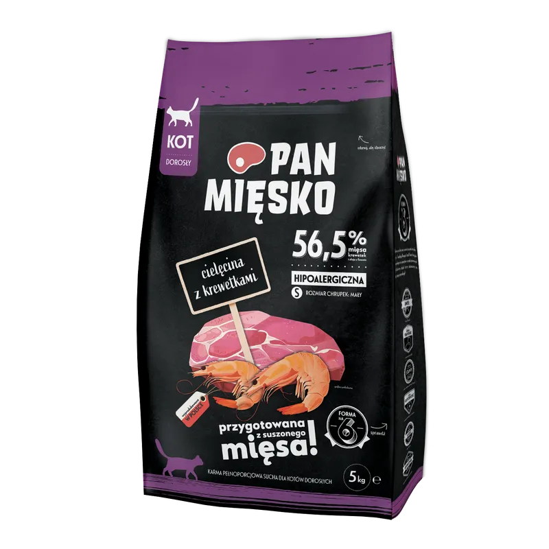 PAN MIĘSKO Cielęcina Z Krewetkami S 5kg Dla Kota
