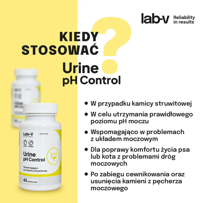 Lab-V Urine PH Control Wsparcie Dla Psów I Kotów Przy Kamicy Struwitowej 45 Kapsułek