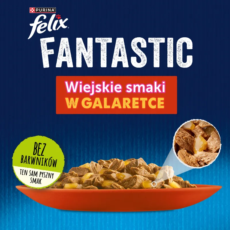 Felix Wiejskie Smaki W Galaretce Z Wołowina I Kurczakiem 4x85g