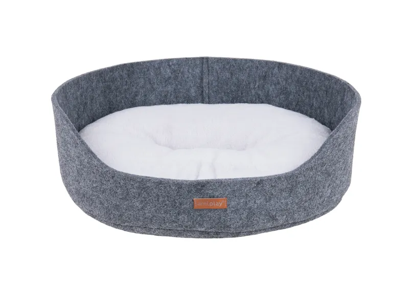 AMIPLAY Legowisko Owalne 2w1 Hygge M - Szare