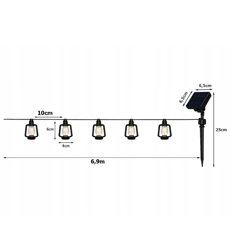 Girlanda Ogrodowa Solarna – 50 Lampionów LED