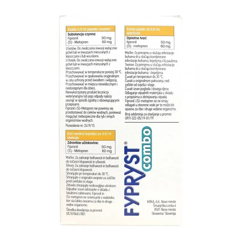 Krka Fypryst Combo Dla Kota 50MG–60MG/0,5ML 1 Pipeta